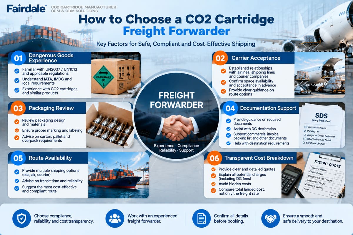 how to choose a CO2 cartridge freight forwarder